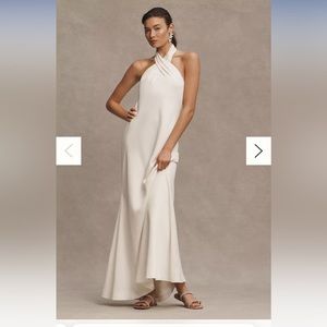 BHLDN Ruby Twist Halter Satin Gown